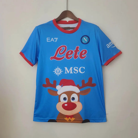 2022 Napoli Christmas Special Edition Blue Soccer Jersey