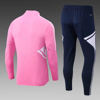 2022/2023 Lyon Half-Pull Training Suit Pink Football Shirt Set