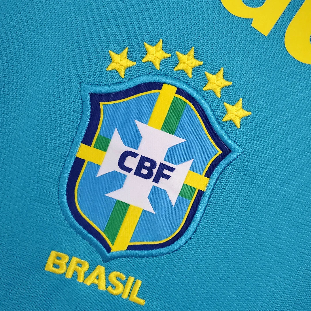 2021 Brazil Training Wear Lake Blue Soccer Jersey