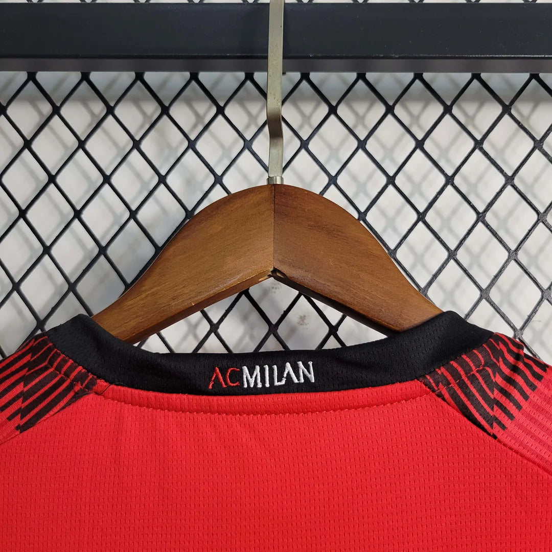 Kids Size 2023/2024 AC Milan Soccer Jersey Home 1:1 Thai Quality