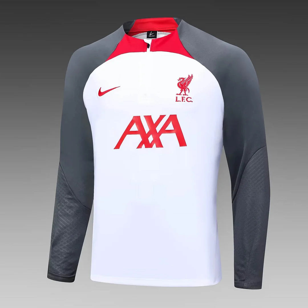 2023/2024 Liverpool Half-Pull Training Suit White Jersey