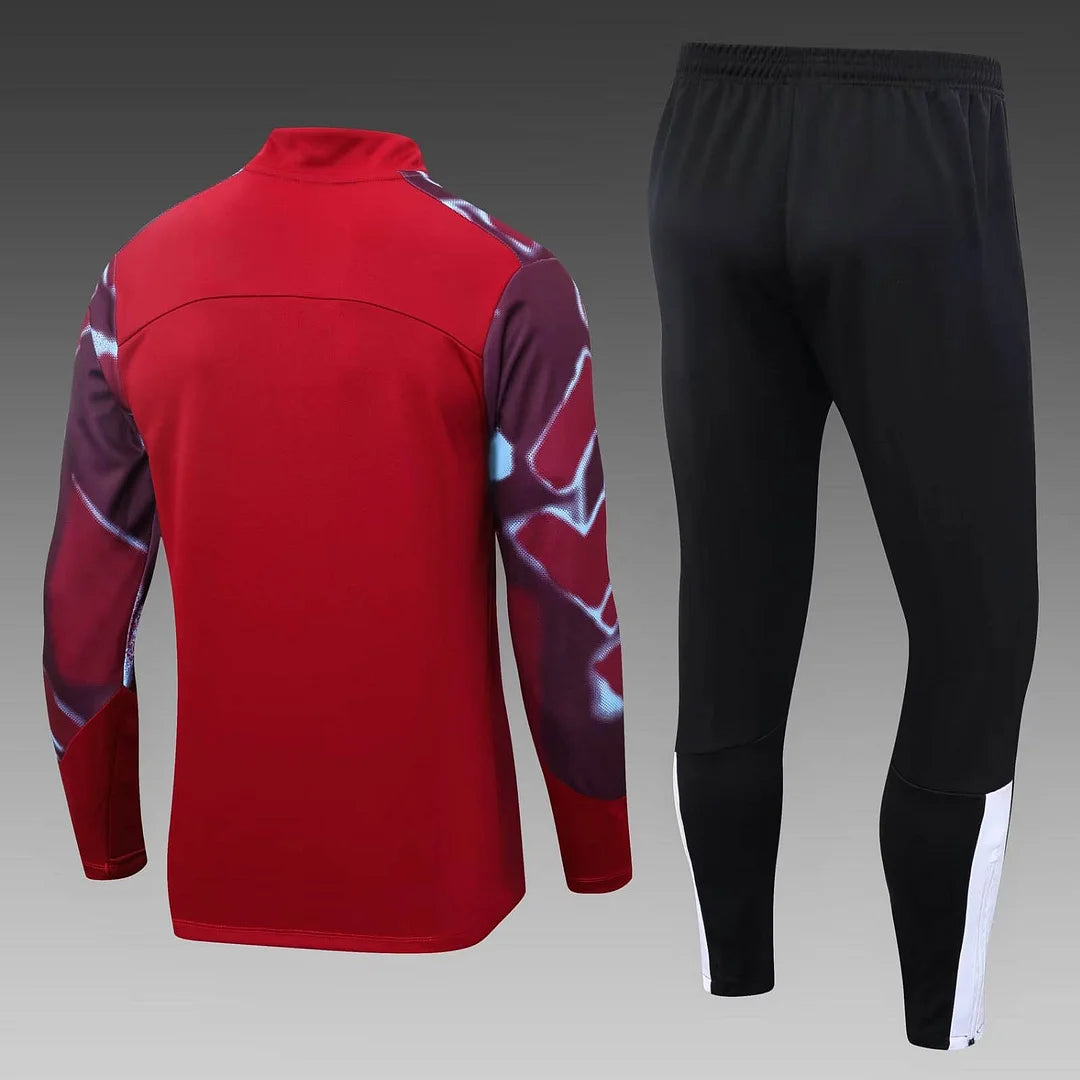 2022/2023 West Ham United Half-Pull Training Suit Red Football Shirt