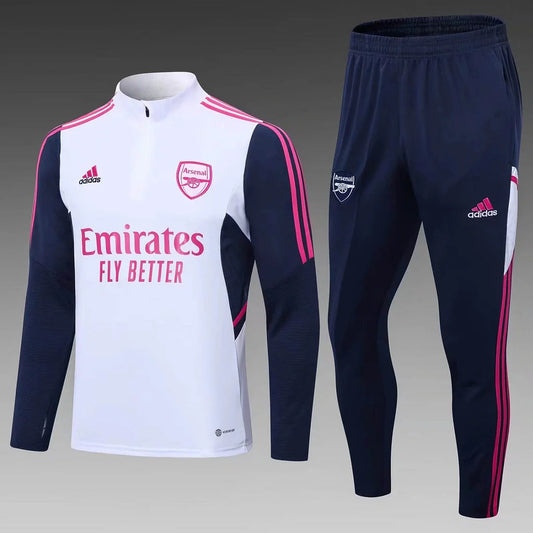 2022/2023 Arsenal Half-Pull Training Suit White Football Shirt