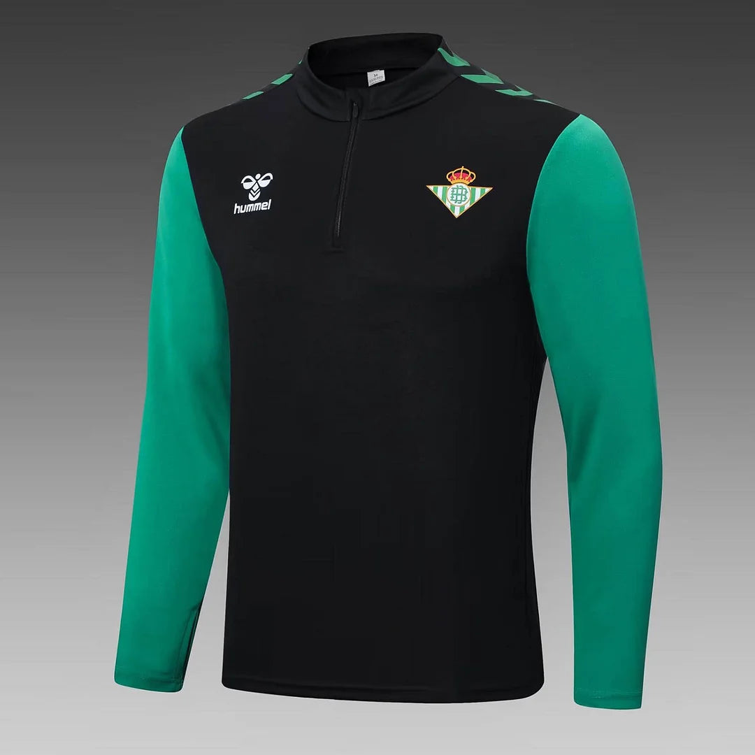 2022/2023 Real Betis Half-Pull Training Suit Black Football Shirt