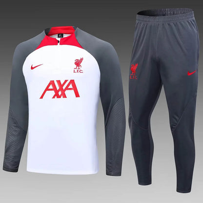 2023/2024 Liverpool Half-Pull Training Suit White Jersey