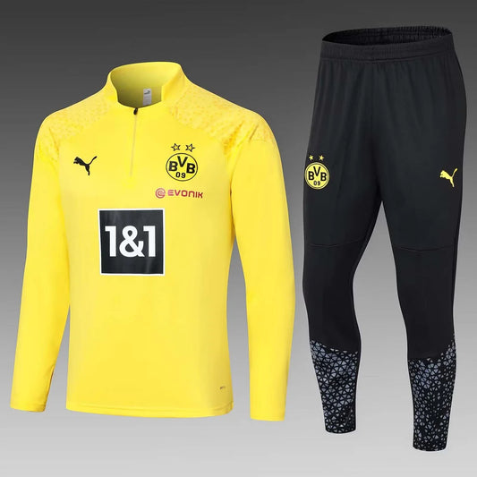 2023/2024 Dortmund Half-Pull Training Suit Yellow Football Shirt