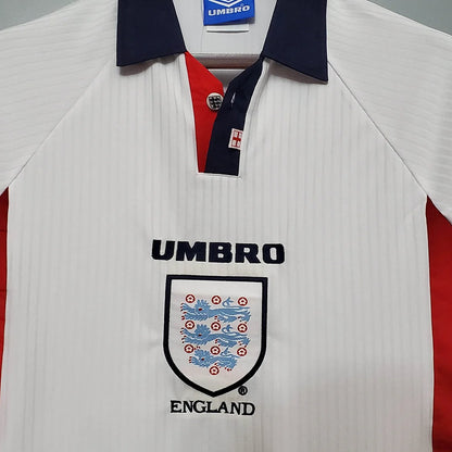 1998 Retro England Home Soccer Jersey