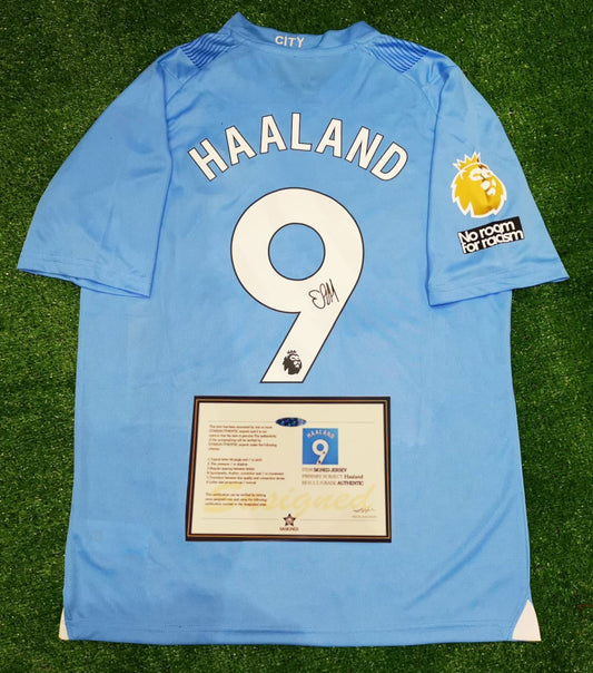 Erling Braut Haaland SIGNED Man City Home Signature Shirt/Jersey + COA