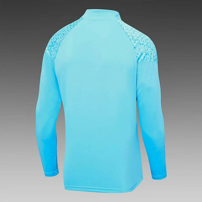 2023/2024 Olympique de Marseille Half-Pull Training Suit Light blue Football Jersey Set