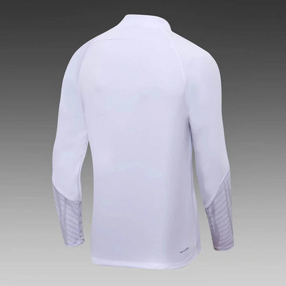 2022 France Half-Pull Training Suit White Football Shirt Set