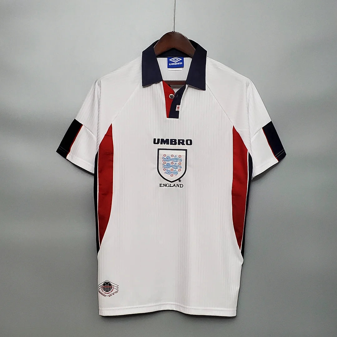 1998 Retro England Home Soccer Jersey