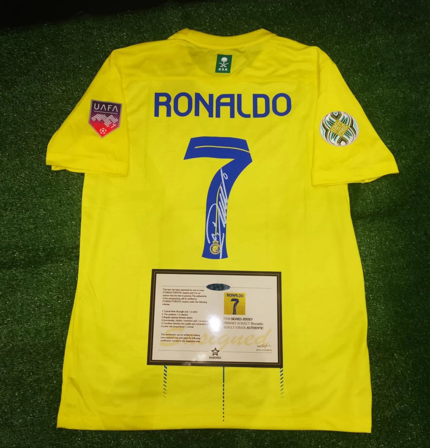 Cristiano Ronaldo SIGNED Al Nassr Home Away Signature Shirt/Jersey + COA