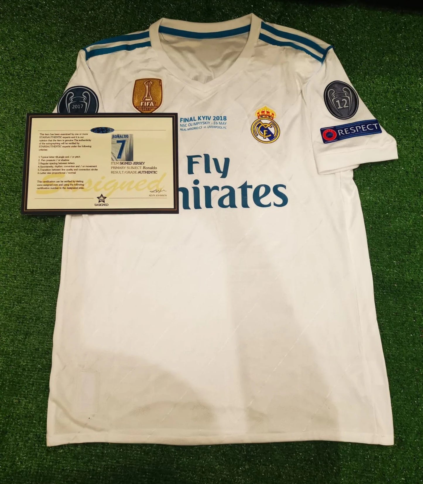 Cristiano Ronaldo SIGNED Real Madrid UCL Final 2018 Signature Shirt/Jersey + COA 17/18