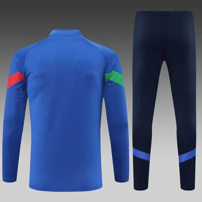 2022 Italy Half-Pull Training Suit Blue Soccer Shirt Set