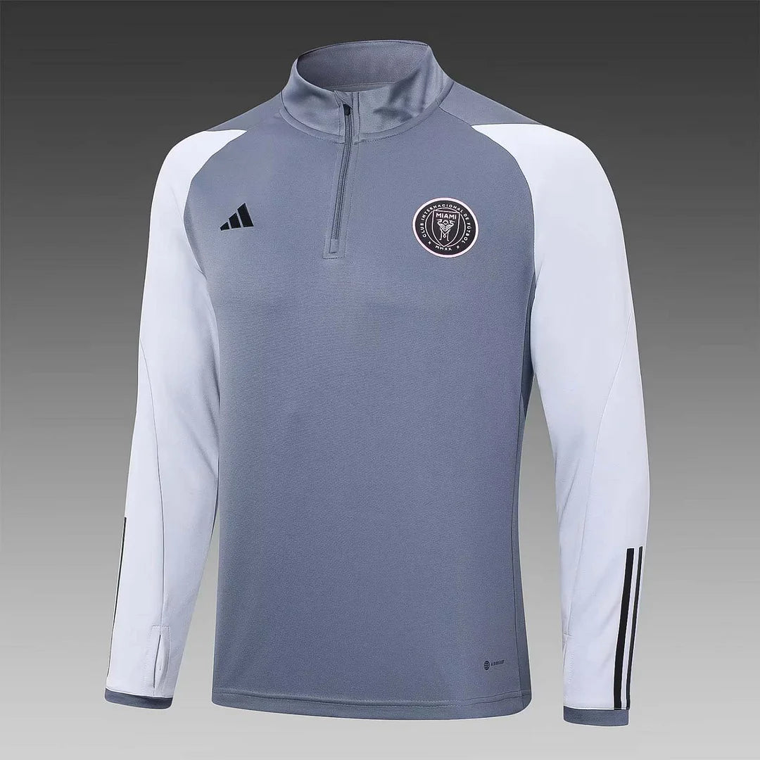 2023/2024 Inter Miami Half-Pull Training Suit gray Football Shirt