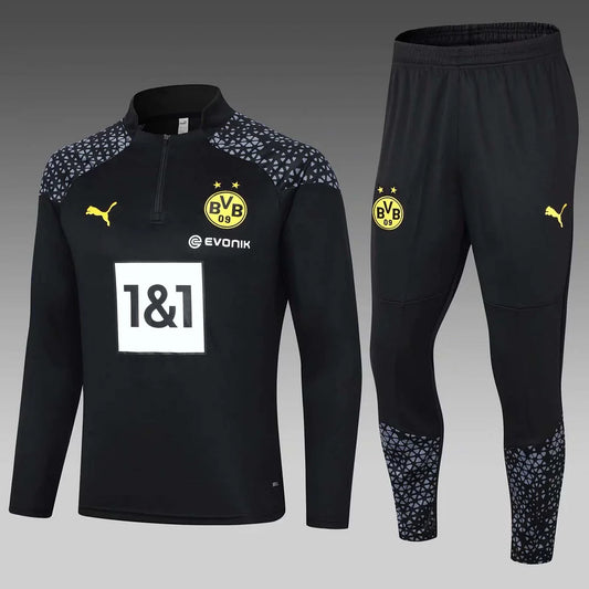 2023/2024 Dortmund Half-Pull Training Suit Black Football Shirt