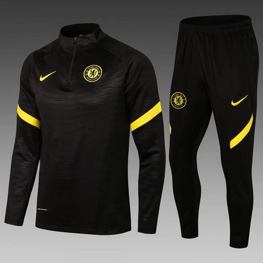 2021/2022 Chelsea Half-Pull Training Suit Black Football Shirt