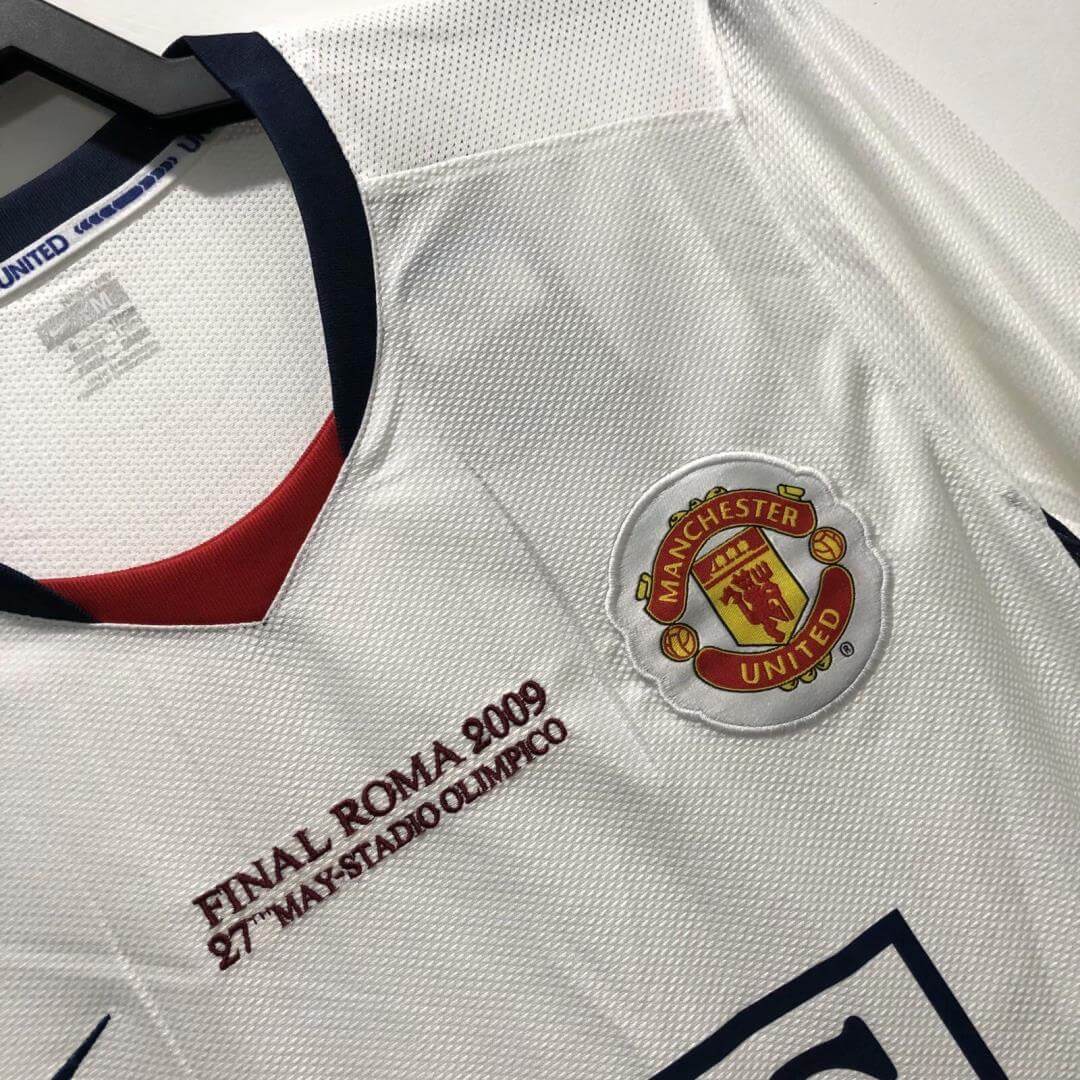 MANU 2008/2009 Away White UCL final Kit – Long Sleeves