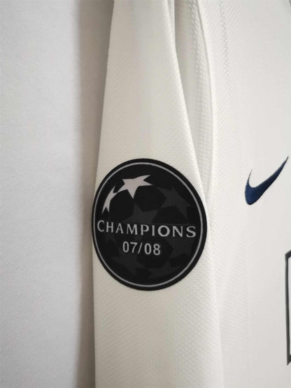 MANU 2008/2009 Away White UCL final Kit – Long Sleeves