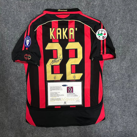 KAKA SIGNED 06/07 Ac Milan Signature Shirt jersey Retro long sleeves + COA